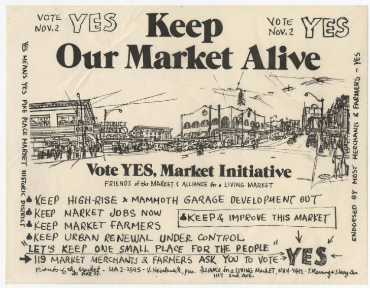 Keep Our Market Alive Flyer 1971